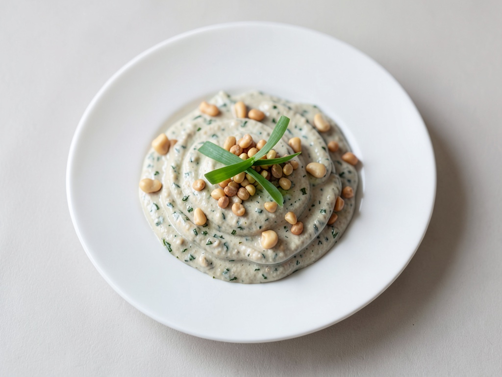 Dip cremoso all'aglio orso con anacardi