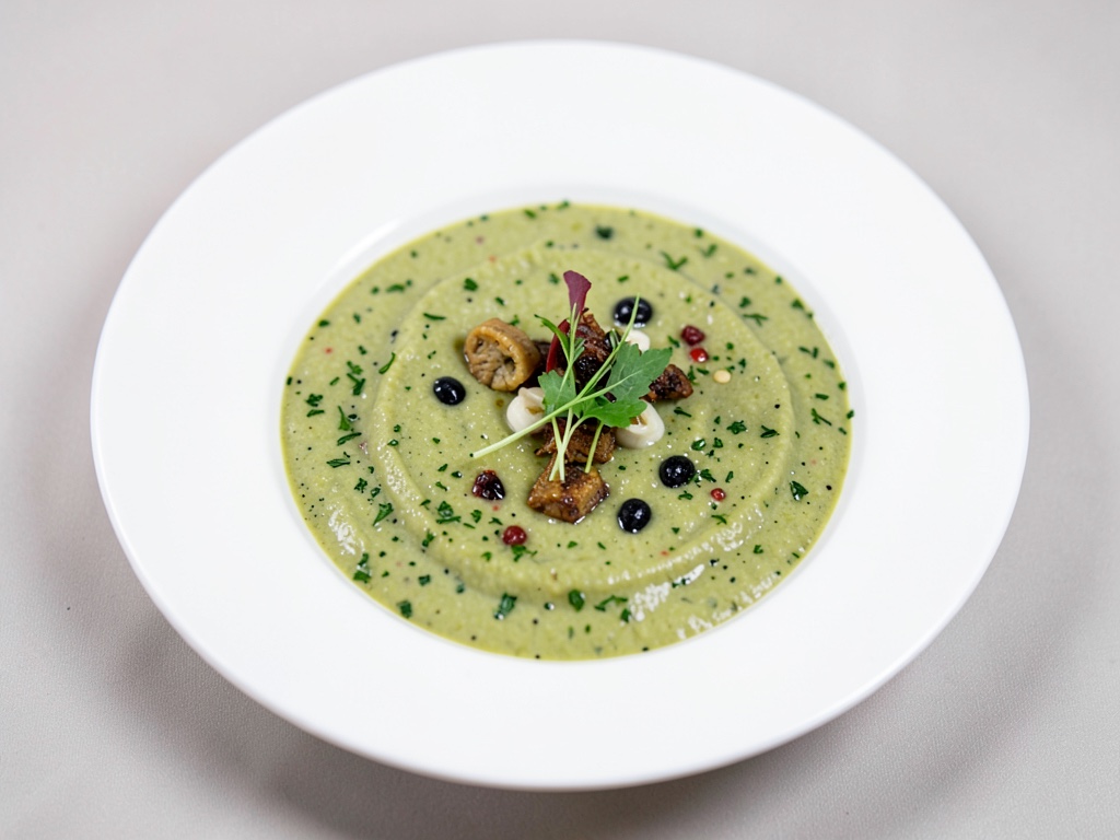 Sopa vegana de ajo silvestre