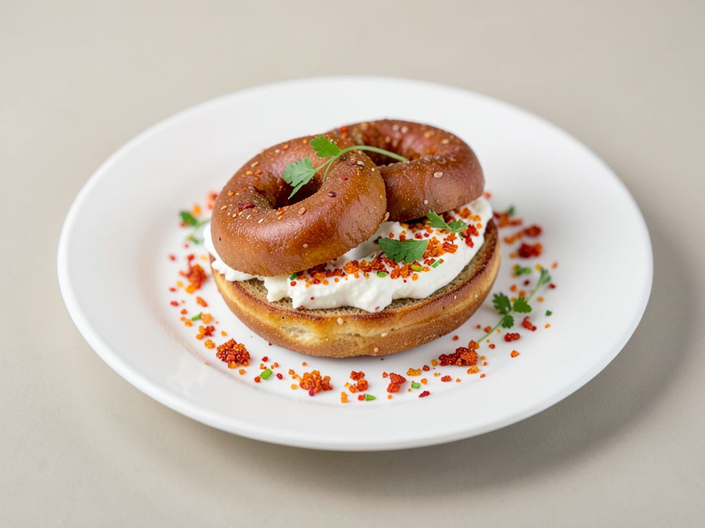 Bagel al formaggio fresco e peperoni
