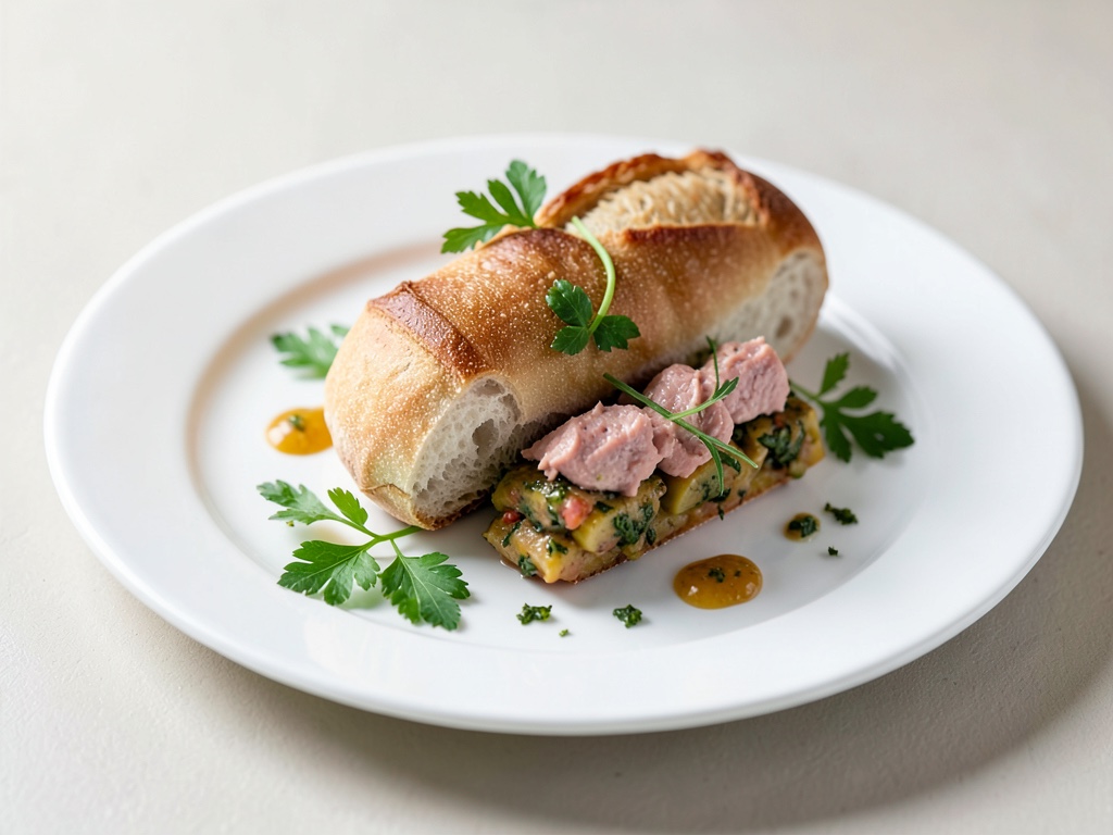 Panini al baguette con verdure alla griglia e tonno