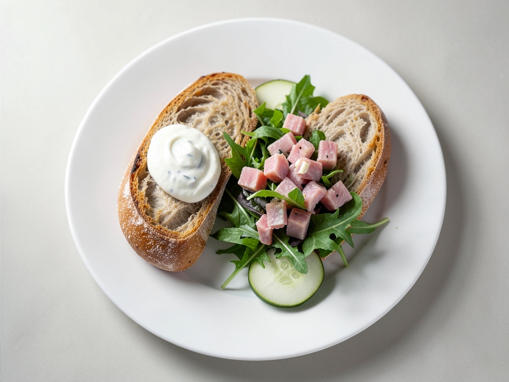 Sandwich al tonno con mela e crema alle erbe