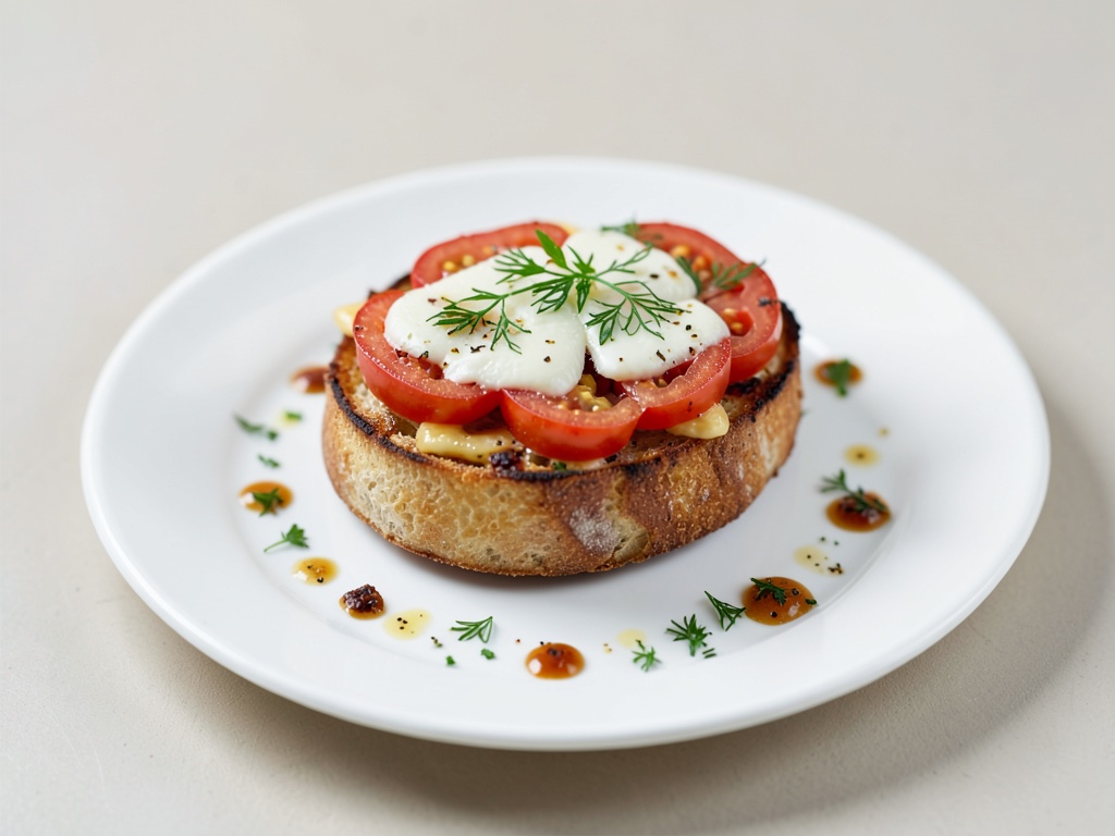 Baguette croccante con condimento di pomodoro e mozzarella
