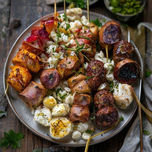 Piacere balcanico con spiedini e involtini di carne