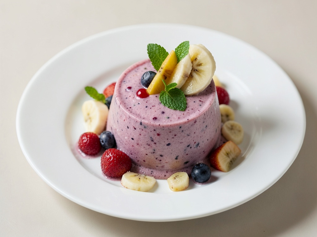 Fruchtiger Smoothie aus Banane und Beeren