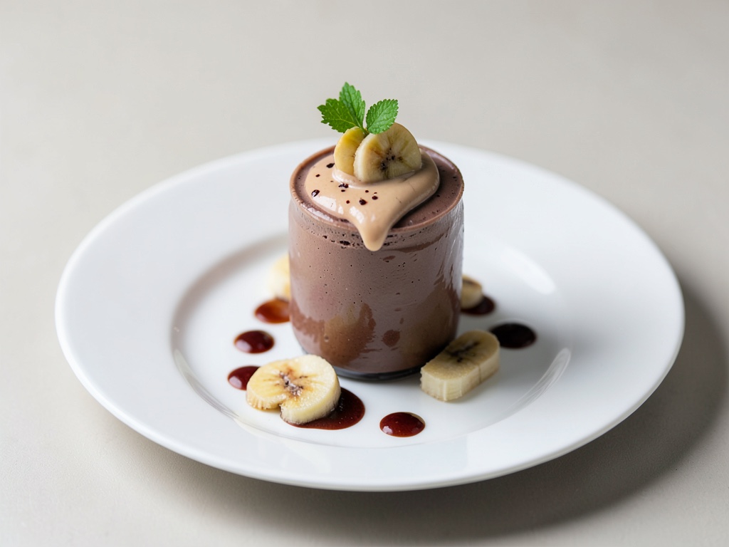 Plátano cremoso con chocolate