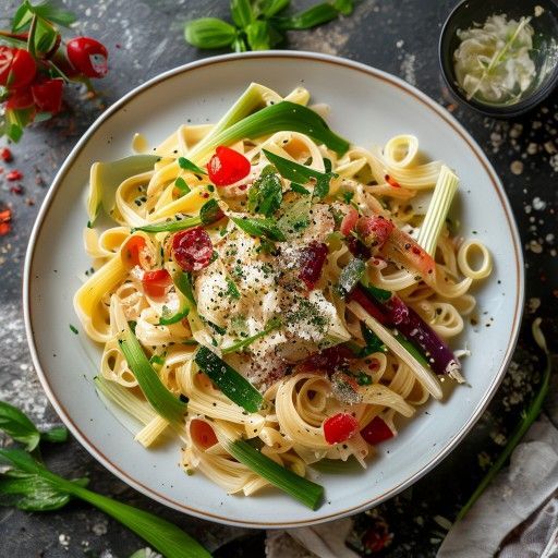 Tagliatelle con porri e verdure