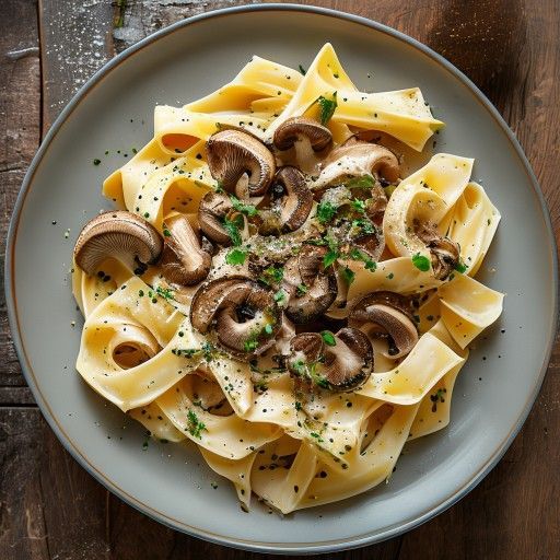 Tagliatelle integrali con salsa alla panna e porcini