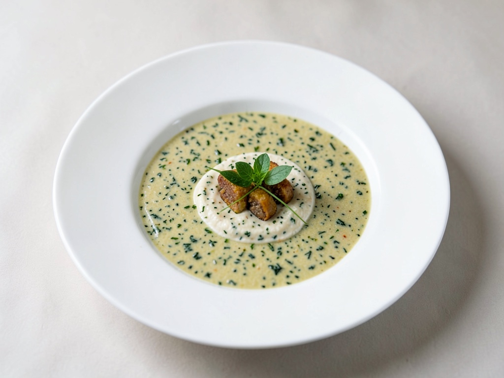 Zuppa cremosa al basilico