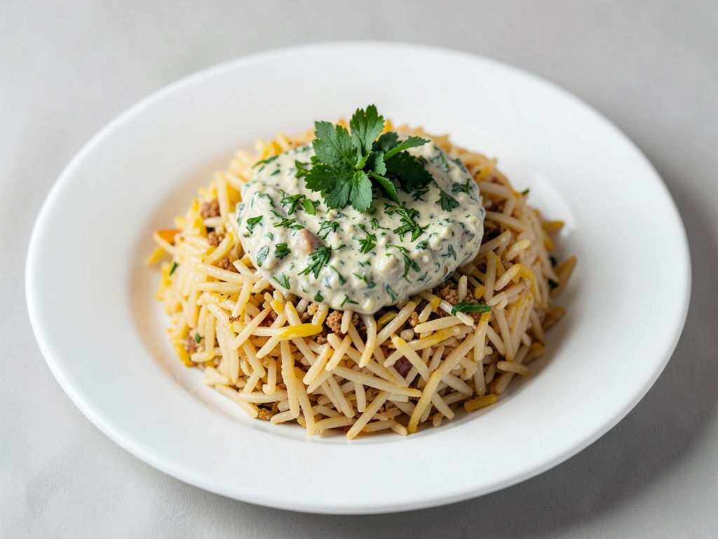 Riz basmati avec trempette aux herbes fraîches