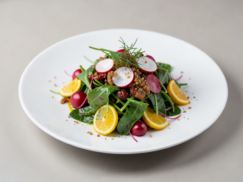 Insalata fresca di Batavia con rafano e arance