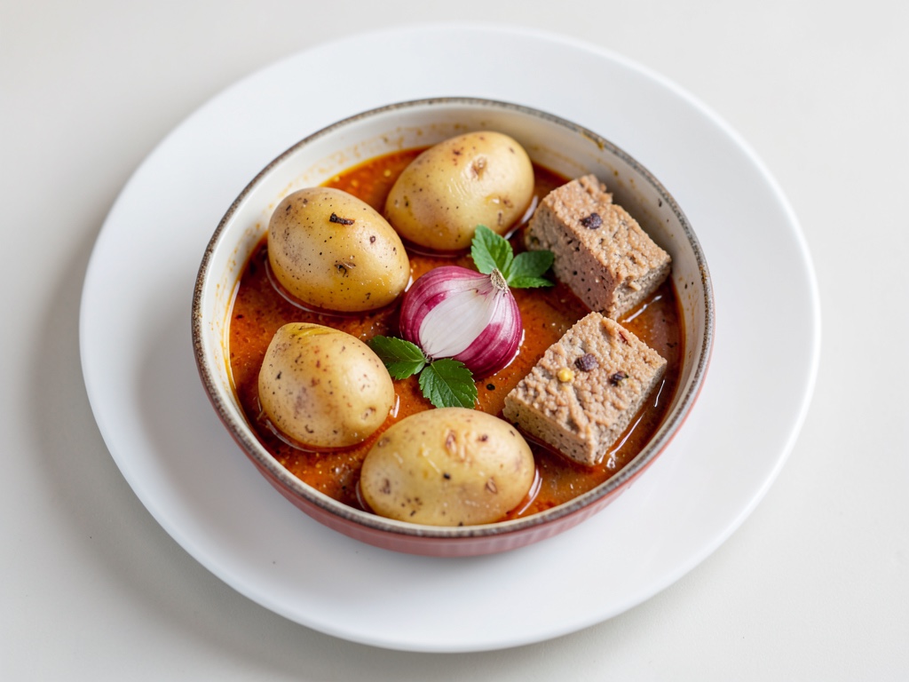 Plato campesino acogedor con huevos fritos