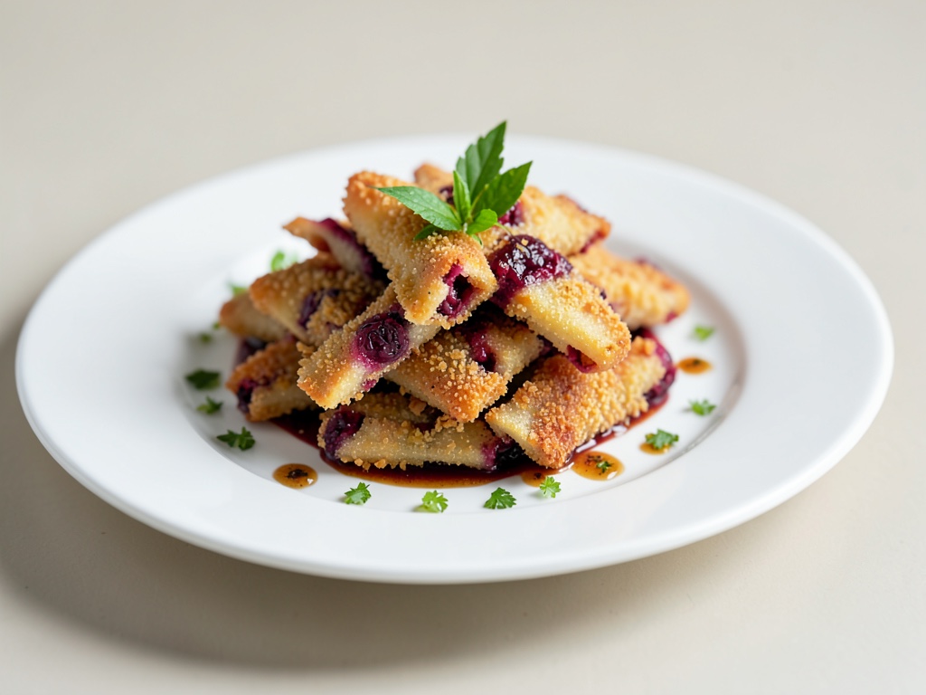 Strisce croccanti di frutta rossa alla sfoglia