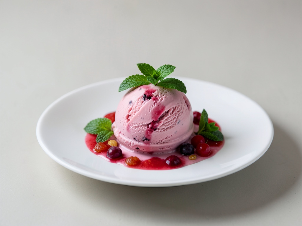 Helado de bayas sin cocción con menta