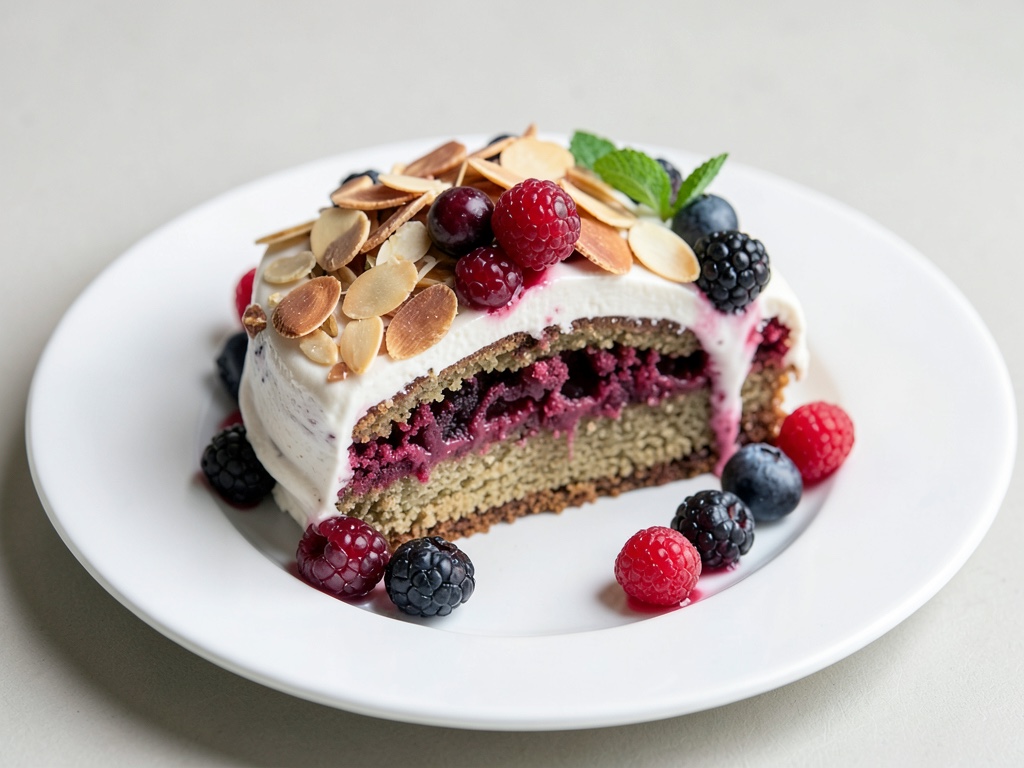 Beeren-Vanille-Mandel-Torte