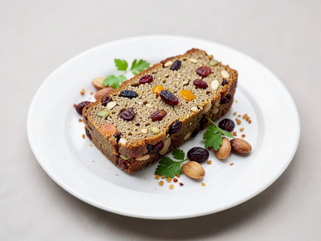 Pane biologico al farro, frutta e noci con uvetta e macadamia