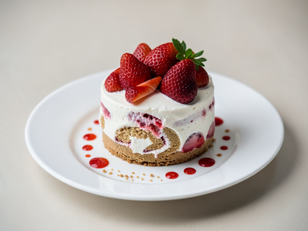 Erdbeer-Sahne-Wickelkuchen