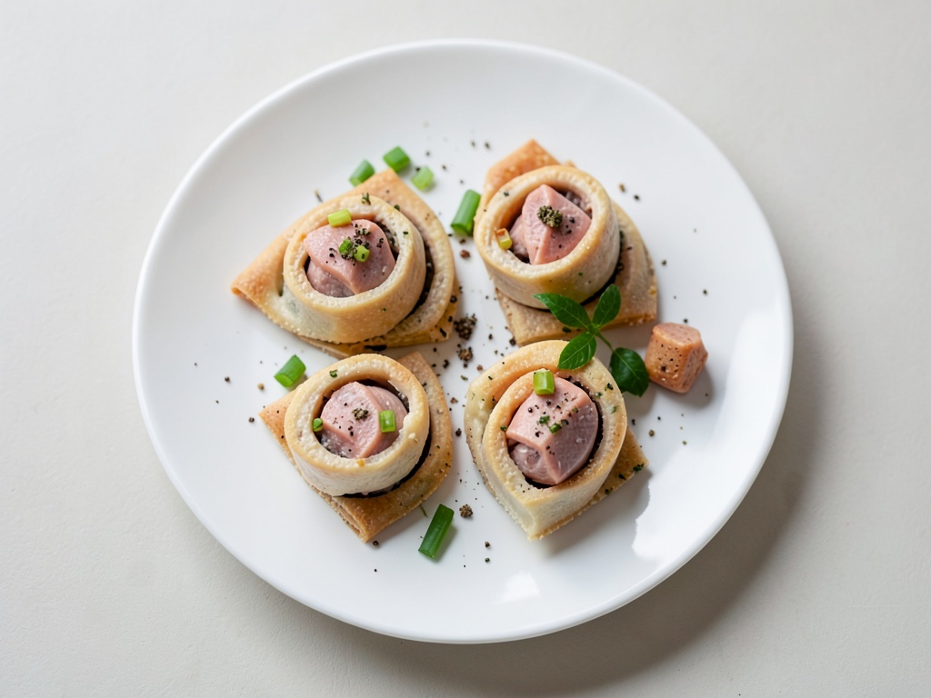 Rollos crujientes de salmón con hojaldre
