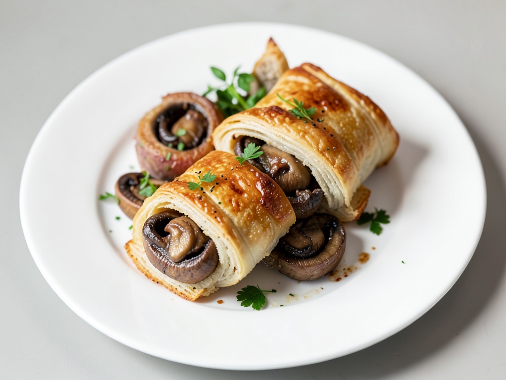 Tasche di funghi croccanti con pasta sfoglia