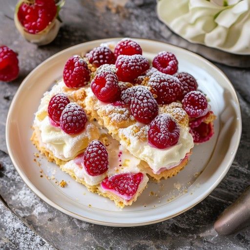 Torta alla crema di lamponi e pasta sfoglia