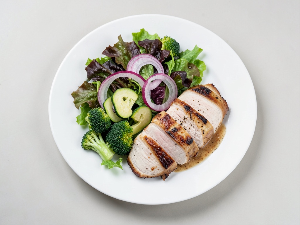 Insalata fresca di foglie con cavolfiore e pollo