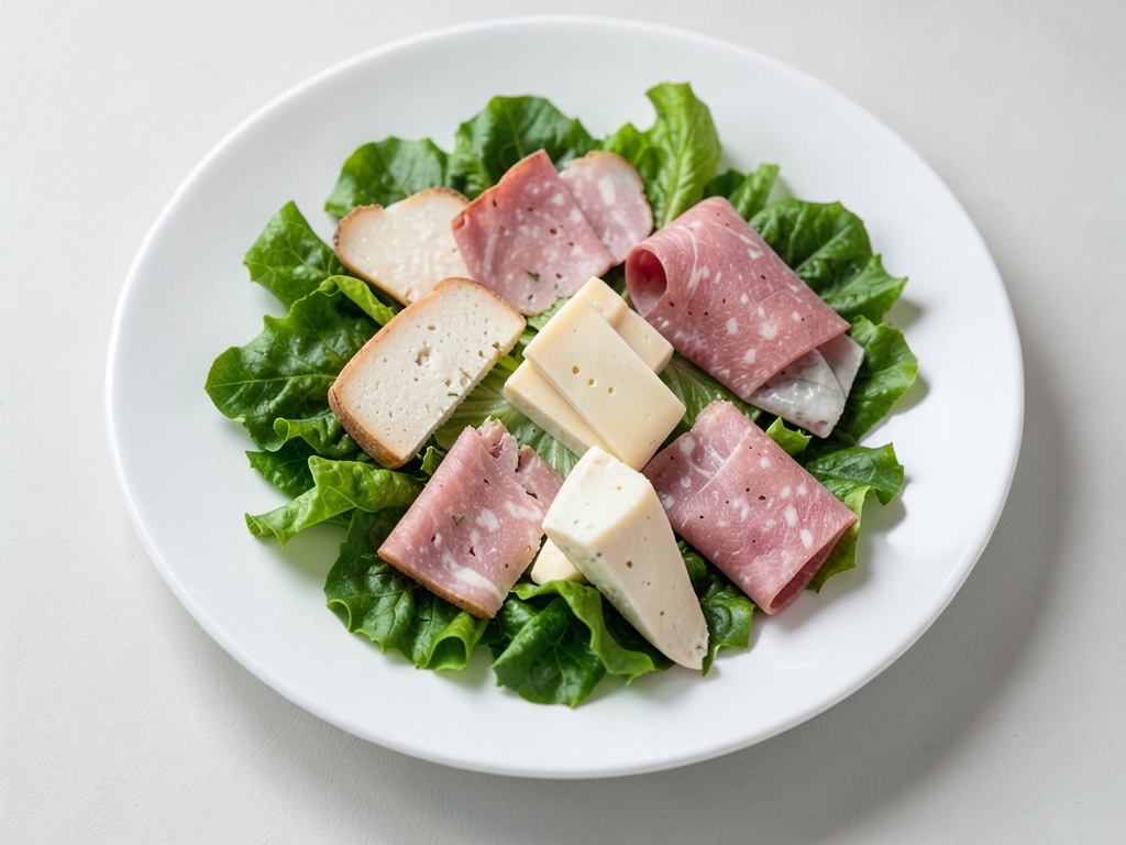 Ensalada de hojas variadas con tres tipos de queso