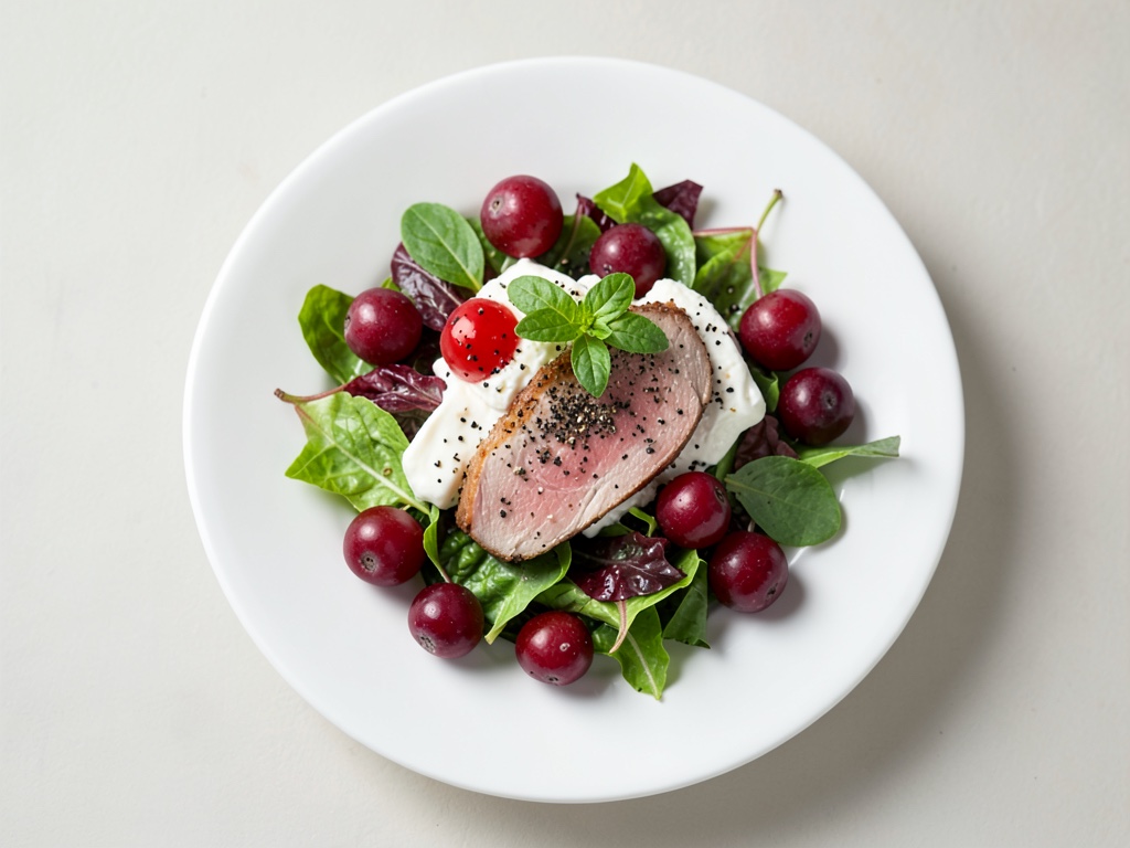 Insalata mista con fragole, mozzarella e salvia