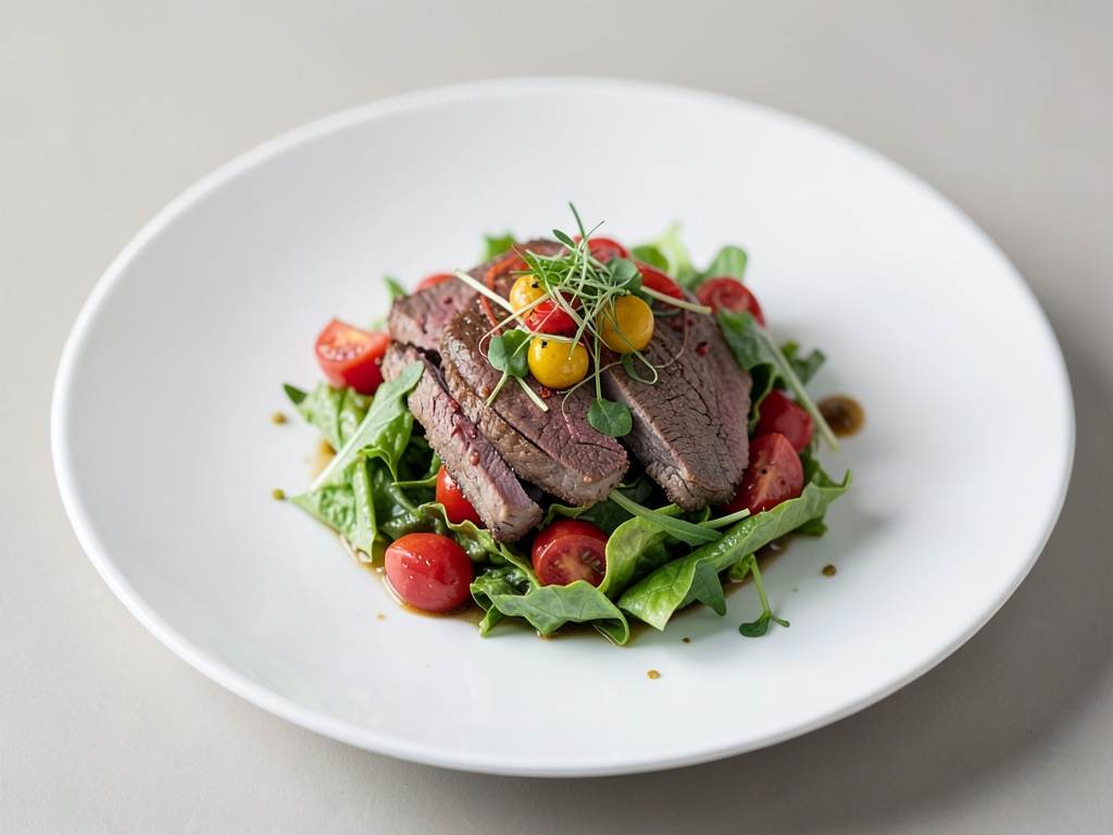 Insalata a foglia con manzo