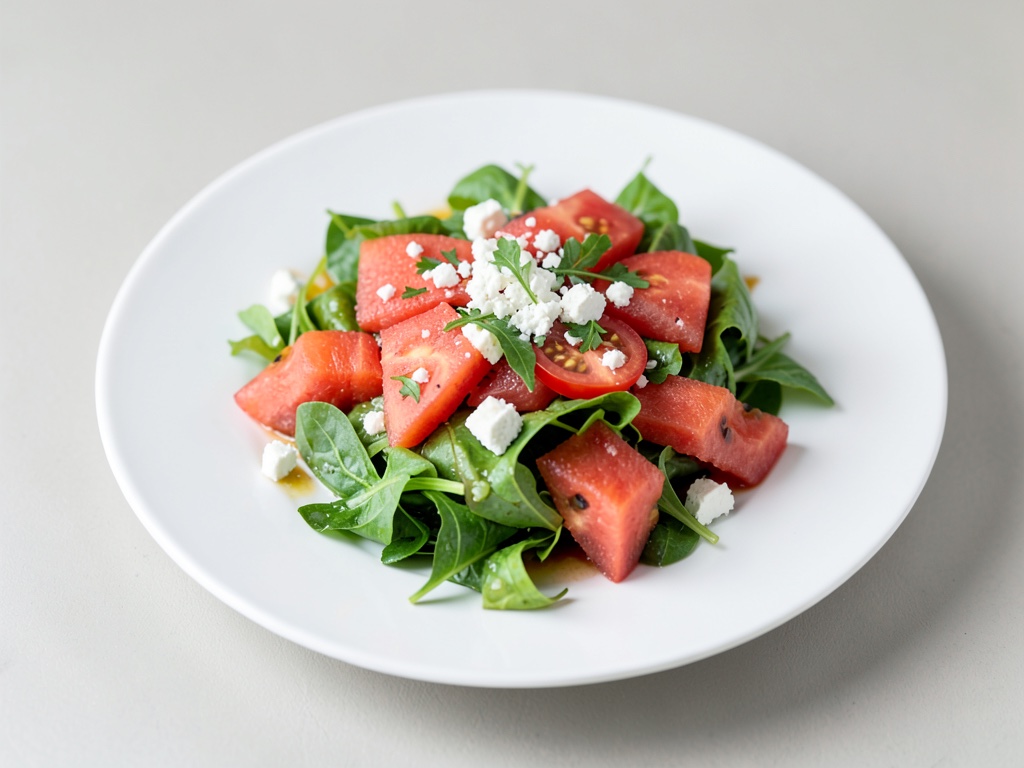 Salade rafraîchissante à la pastèque et au feta