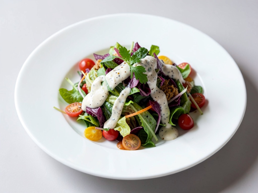 Insalata mista con due salse diverse
