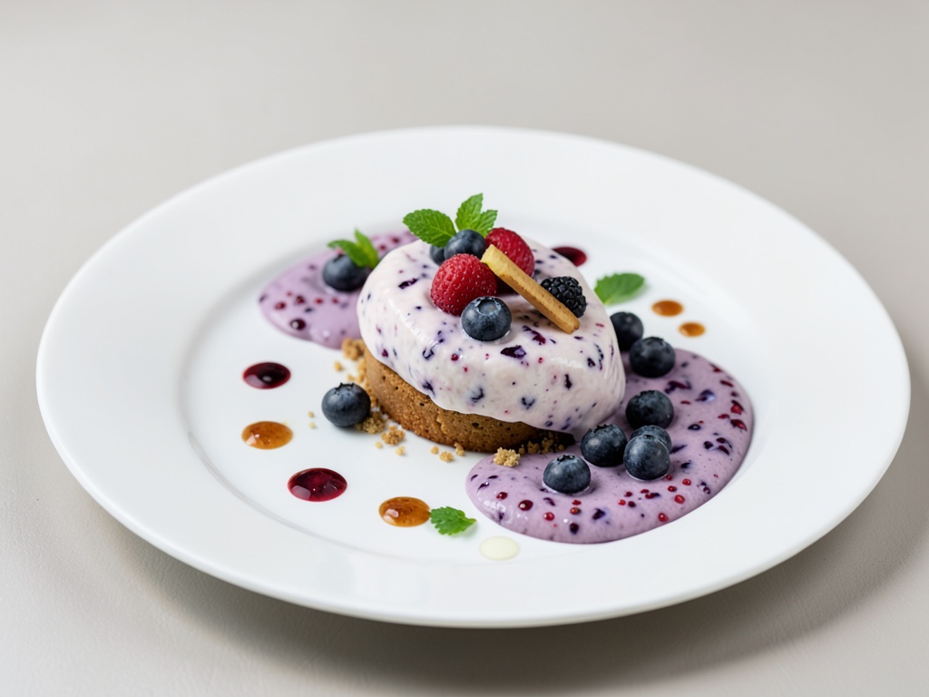 Delizia fredda ai mirtilli e yogurt