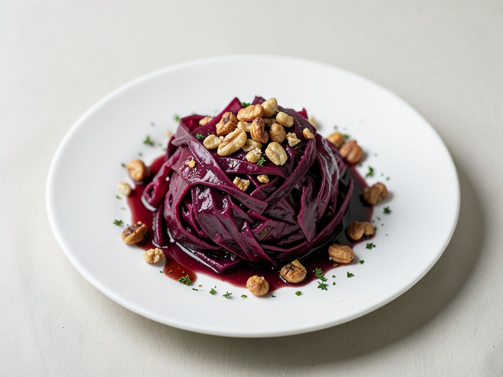 Cavolo rosso con noci tostate