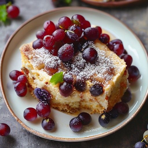 Blätterteig-Plattenkuchen mit roten Trauben
