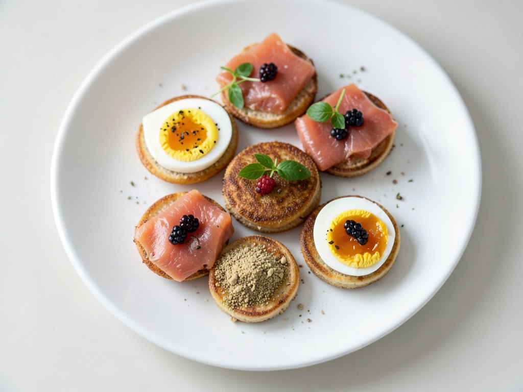 Blinis croccanti con salmone e caviale