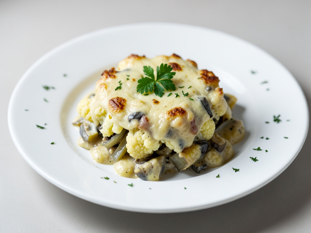 Gratin cremoso di cavolfiore e porro