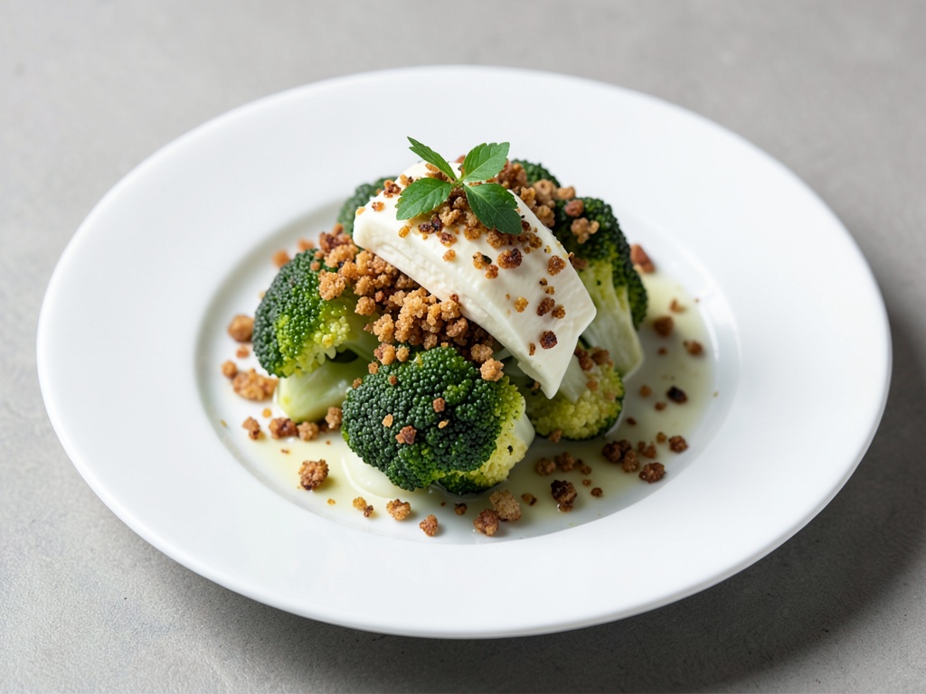 Broccolo con burro croccante al pane