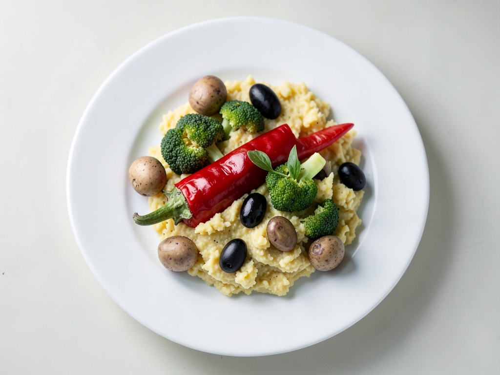 Cremose gnocchi di patate con peperone alla griglia e cavolfiore
