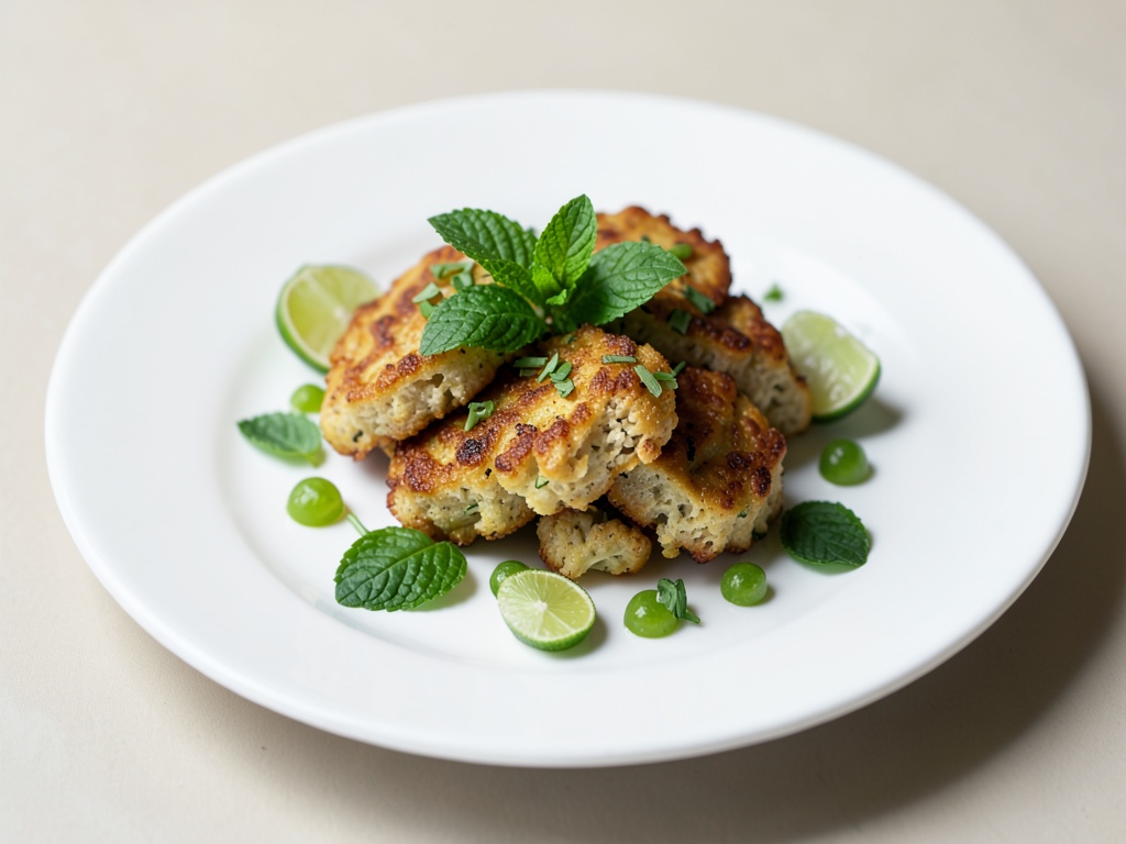 Frittelle di cavolfiore croccanti con menta e lime