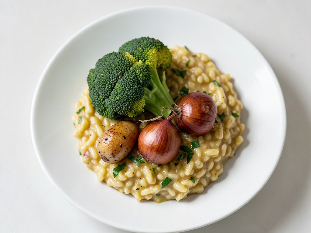 Risotto au chou-fleur avec merlan frit