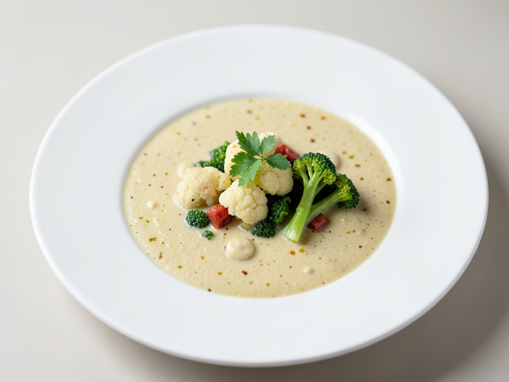 Zuppa cremosa di cavolfiore e Romanesco
