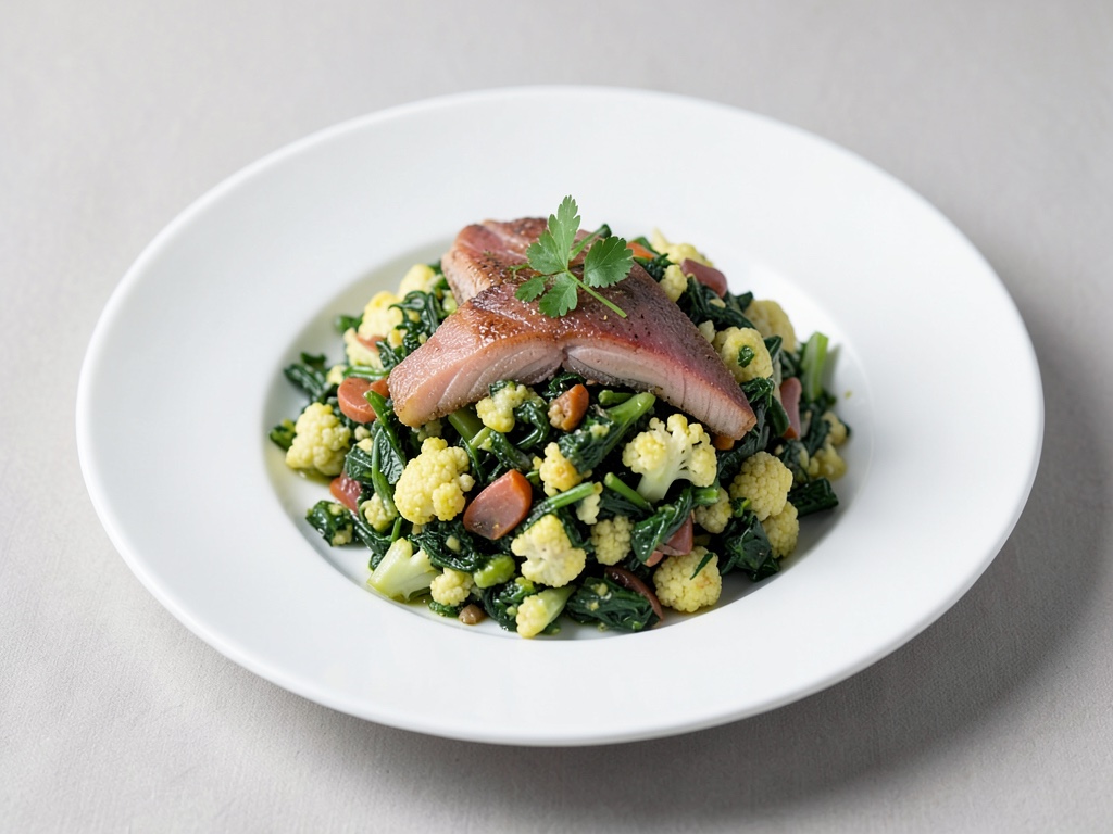 Taboulé di cavolfiore con trota affumicata