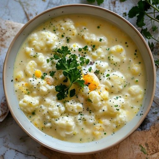 Zuppa cremosa di cavolfiore e patate