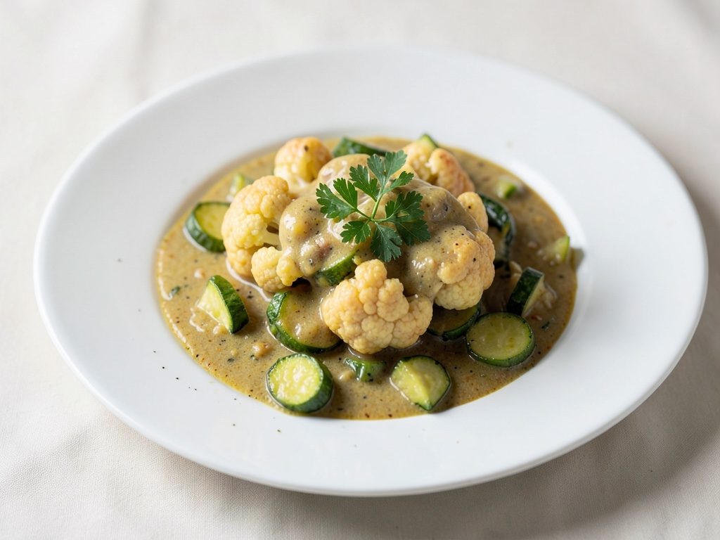 Crema al curry di cavolfiore e zucchine