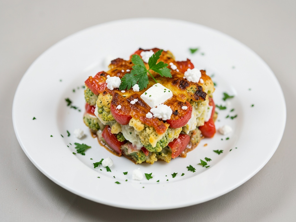 Gratin di cavolfiore e pomodori con feta