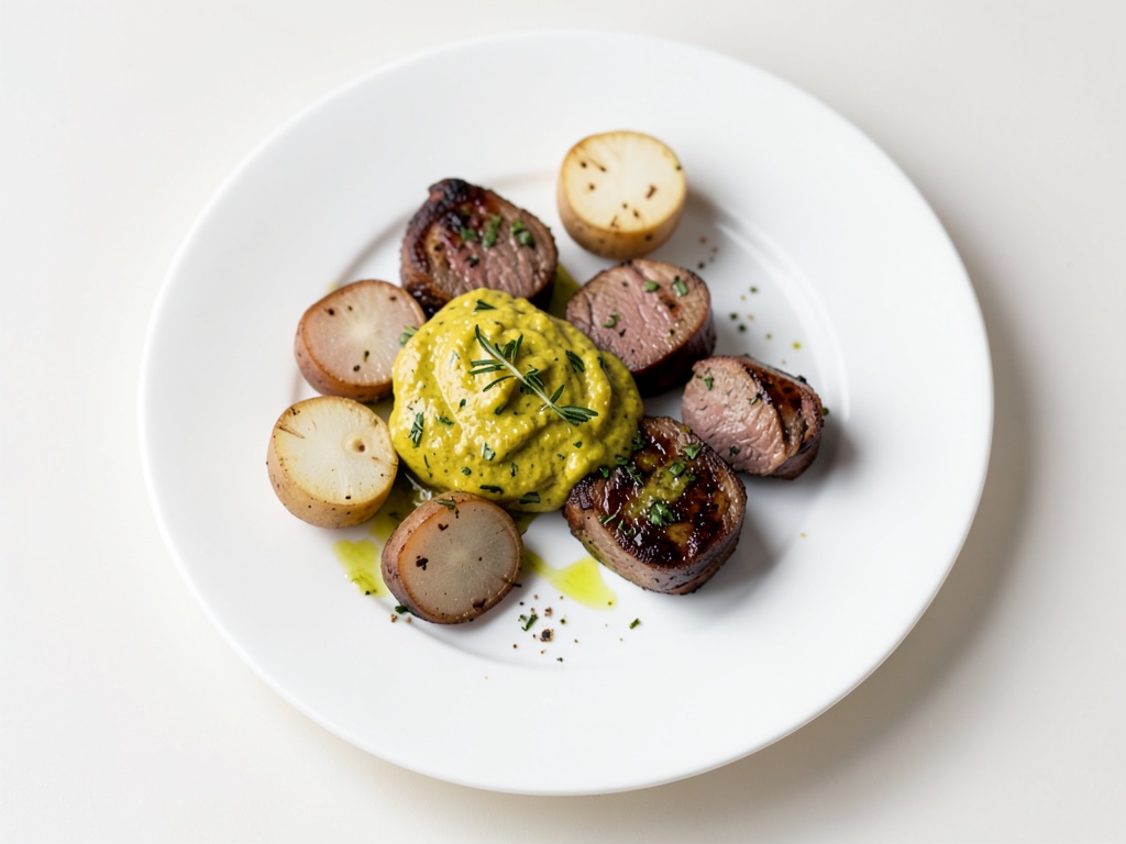 Tranches de chou-fleur grillées avec trempette au curcuma