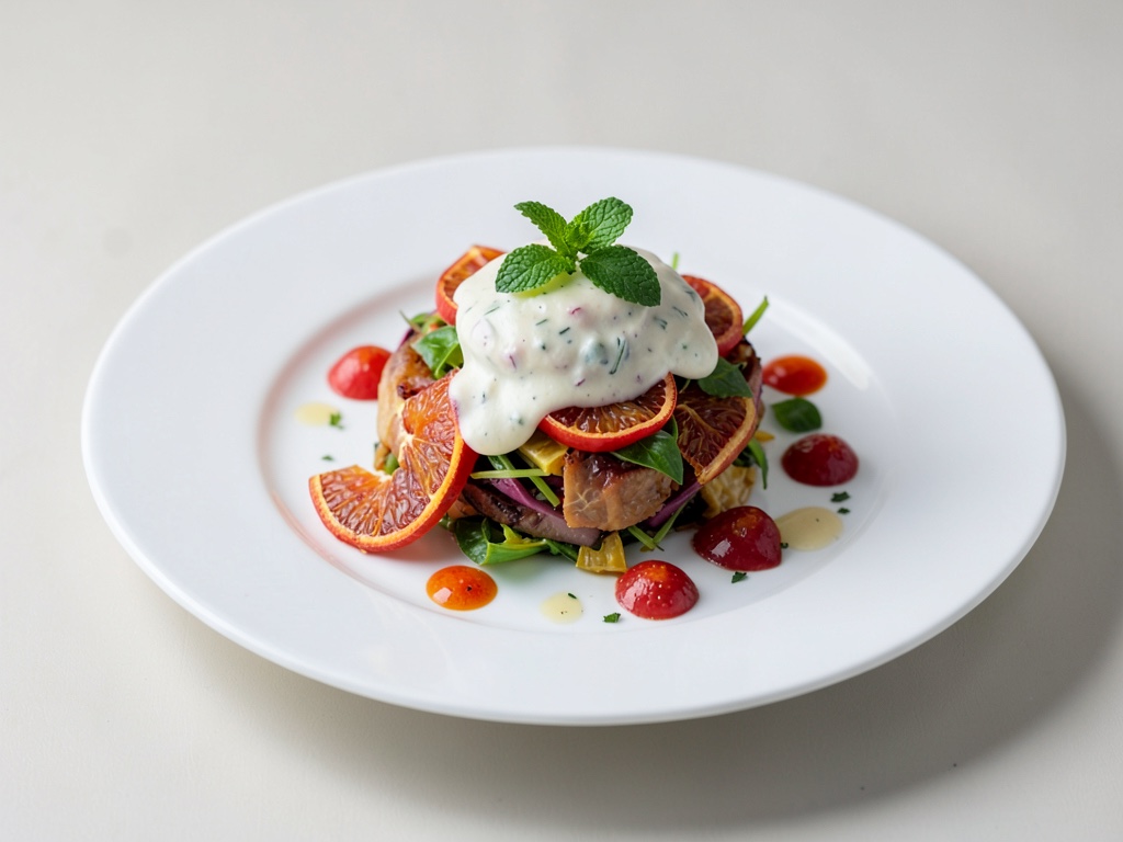 Insalata di arance rosse con condimento alla menta e vaniglia