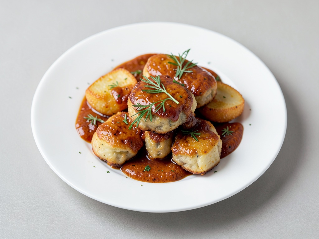 Sacchetti di formaggio e fagioli con patate fritte