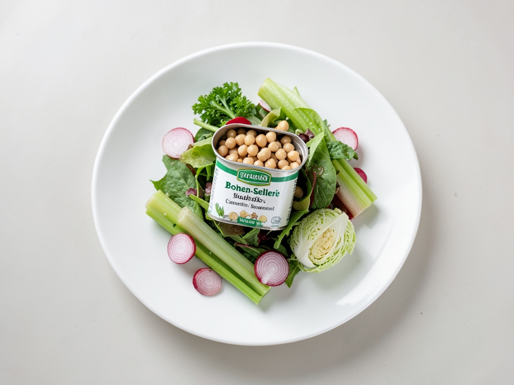 Insalata fresca di fagiolini e sedano con condimento al timo
