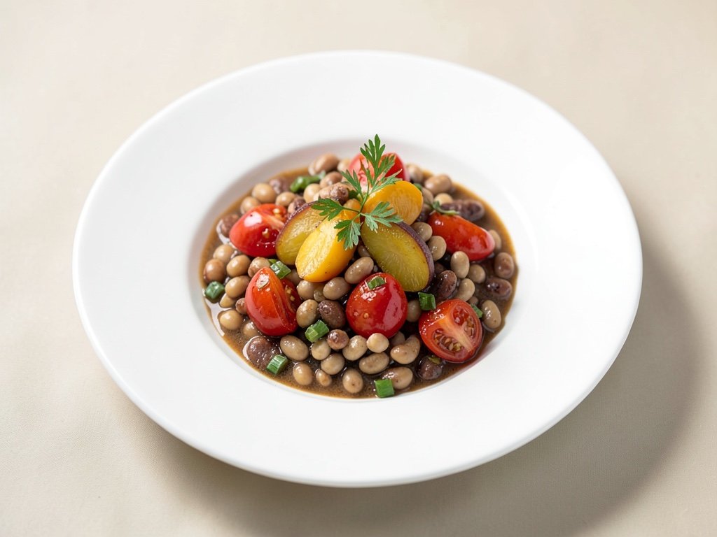 Fagioli con pomodori e albicocche