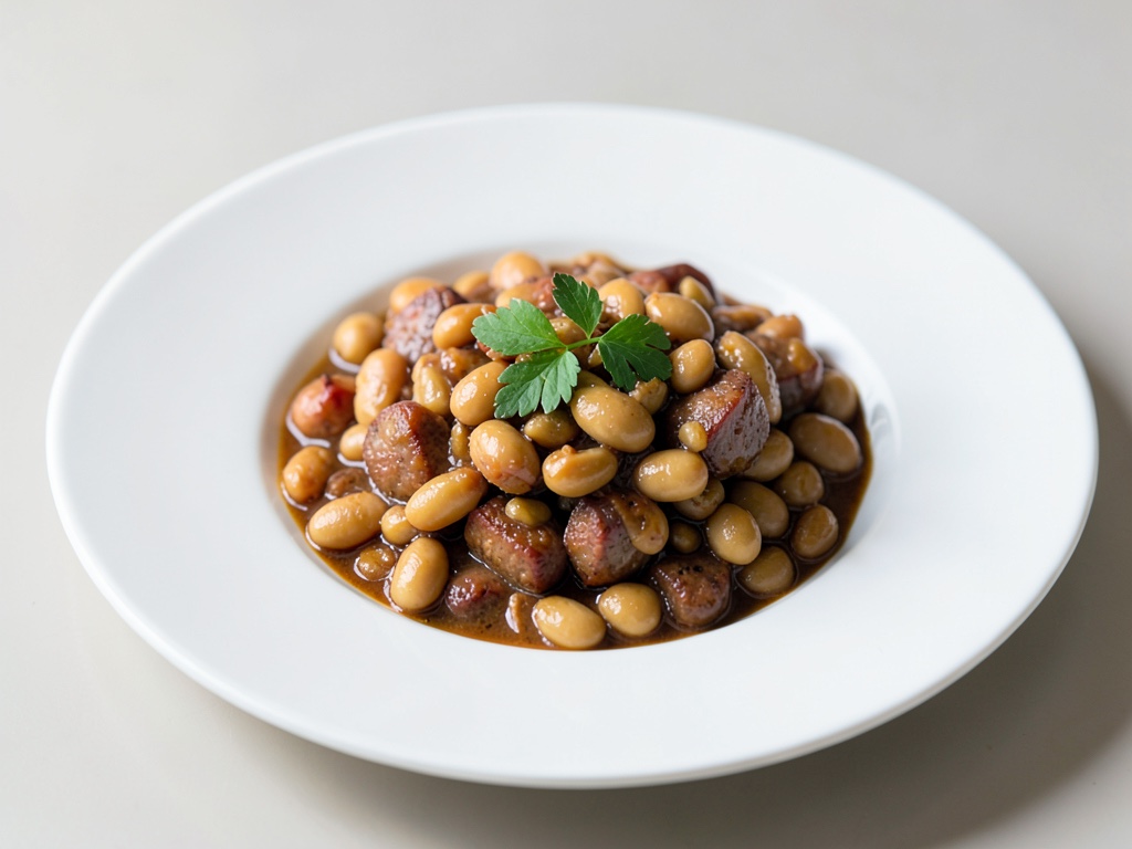 Guiso español de judías y chorizo