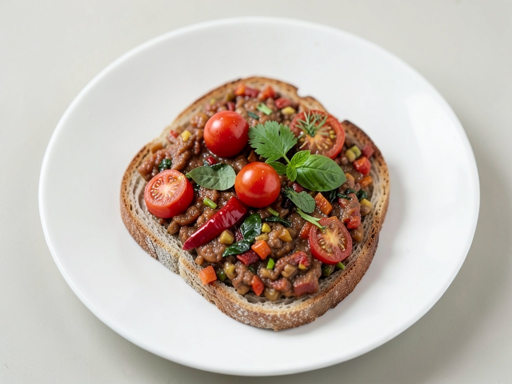 Stufato di fagioli sul toast